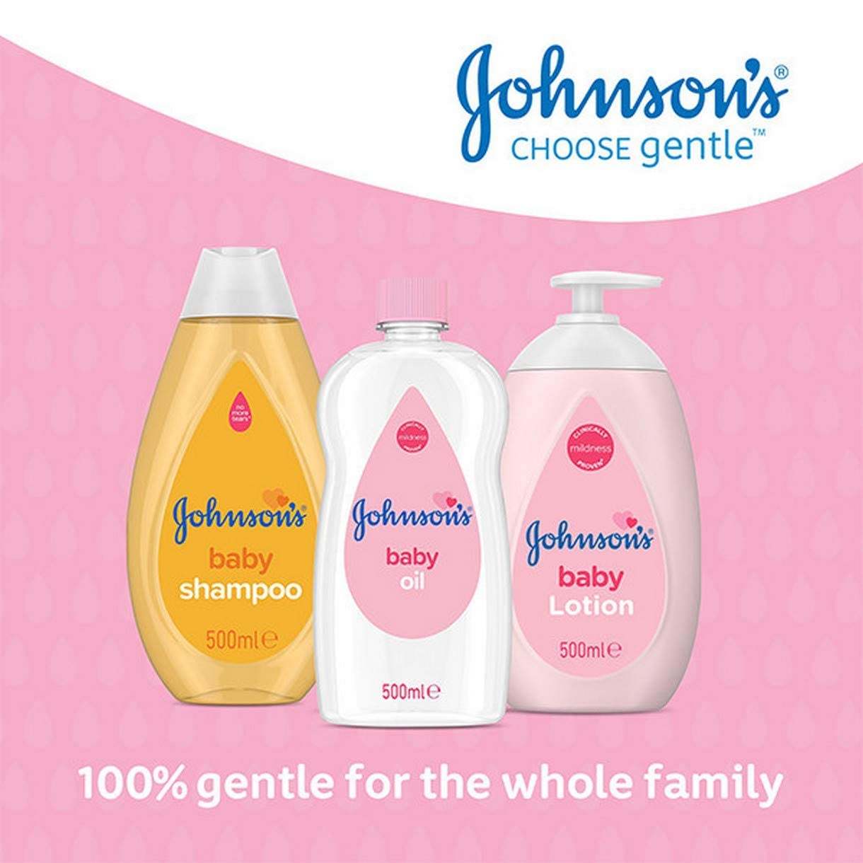 Johnson's Baby Oil (1 x 500 ml) Moisturising Baby Oil to Protect Delicate and Dry Skin, Hypoallergenic and pH-Balanced, Ideal for Massage, Moisturiser for Dry Skin to Soften Hands and Body