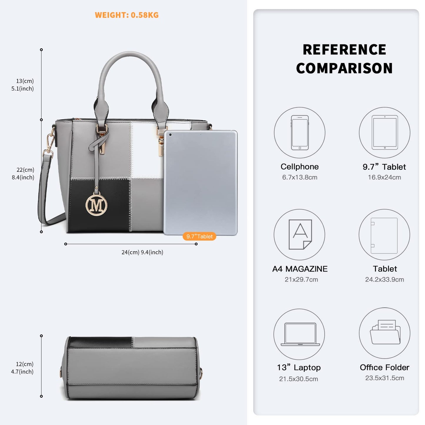 Miss Lulu Handbags for Women Look V-Shape Shoulder Handbag Lightweight Medium Tote Bag PU Leather