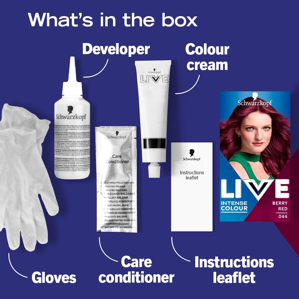 Schwarzkopf LIVE Intense Colour, Long Lasting Permanent Black Hair Dye, With Built-In Vibrancy Serum, Up To 100% Grey Coverage- Deep Black 099
