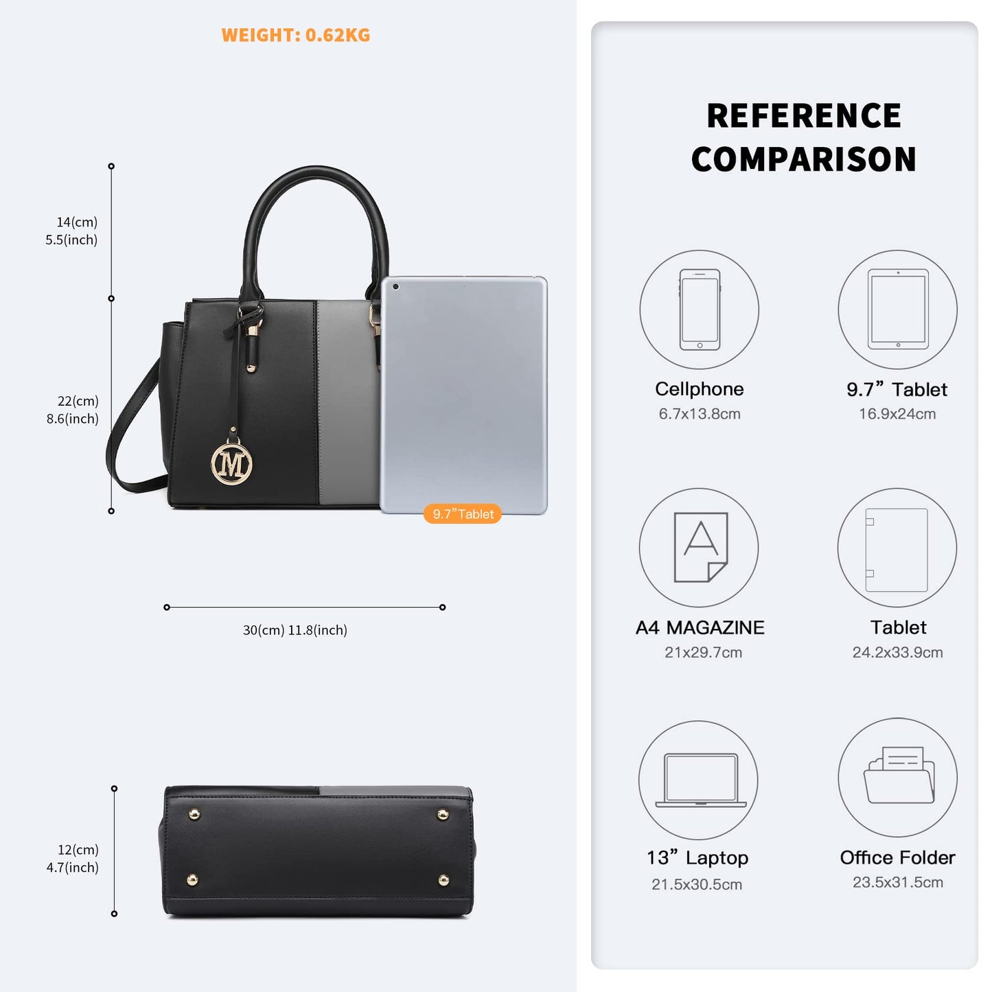 Miss Lulu Handbags for Women Look V-Shape Shoulder Handbag Lightweight Medium Tote Bag PU Leather