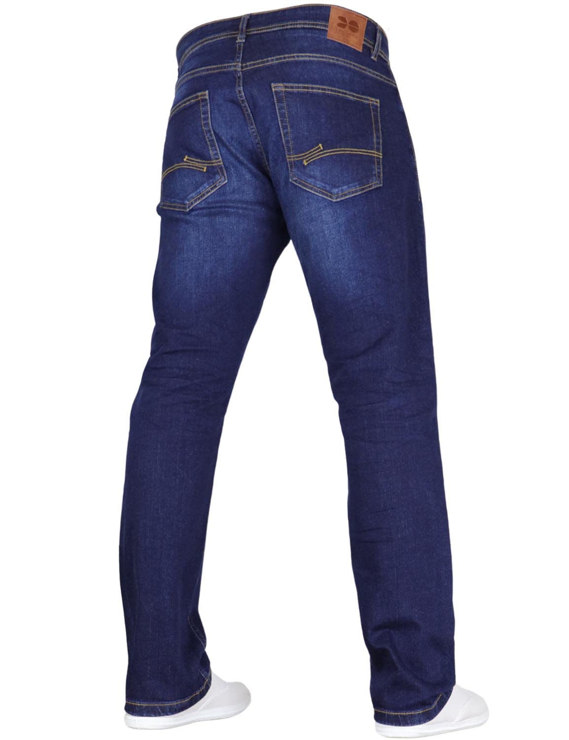 Crosshatch Mens Stretch Straight Leg Classic Regular Fit Basic Denim Jeans, 5 Pocket, Zipper, Solid, 30, 32 or 34 inches