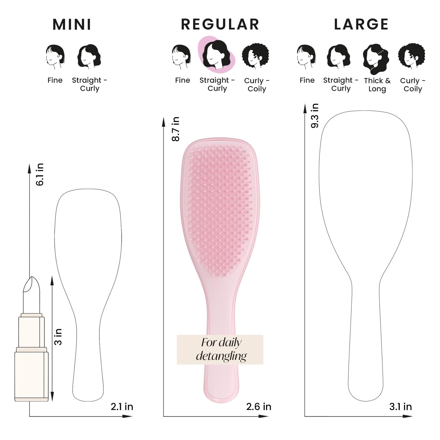 Tangle Teezer Ultimate Detangler Hairbrush - For Wet & Dry Hair - Detangling Brush for All Hair Types - Two-Tiered Teeth Reduce Breakage & Eliminate Knots - Millennial Pink