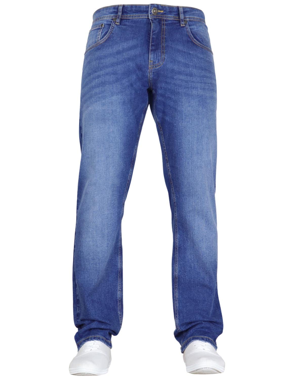 Crosshatch Mens Stretch Straight Leg Classic Regular Fit Basic Denim Jeans, 5 Pocket, Zipper, Solid, 30, 32 or 34 inches