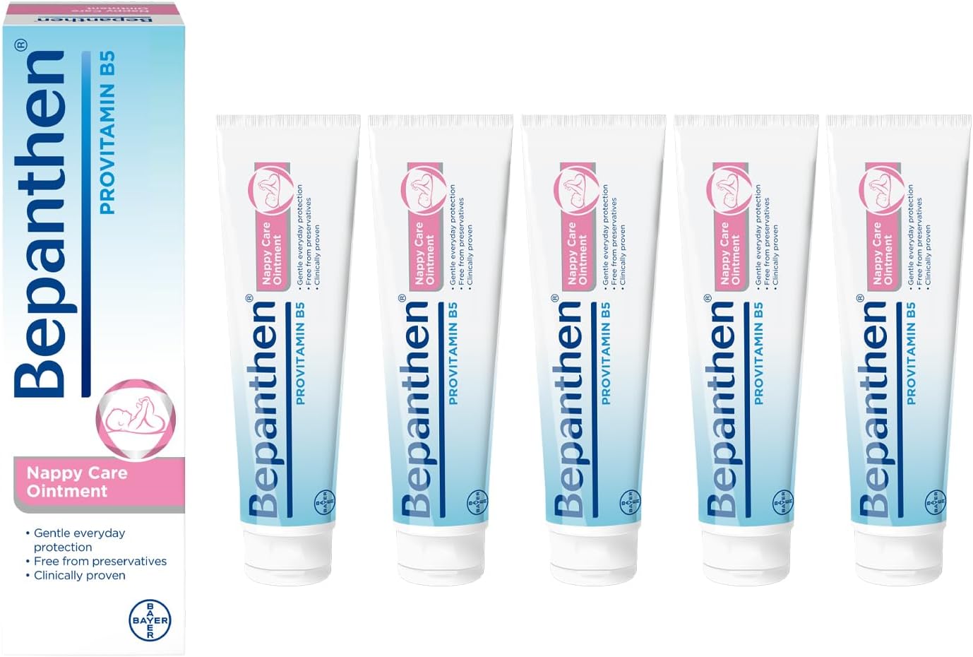 Bepanthen Nappy Care Ointment | Nappy Cream with Provitamin B5 | Suitable for Newborns Skin, 100 g (Packing May Vary).