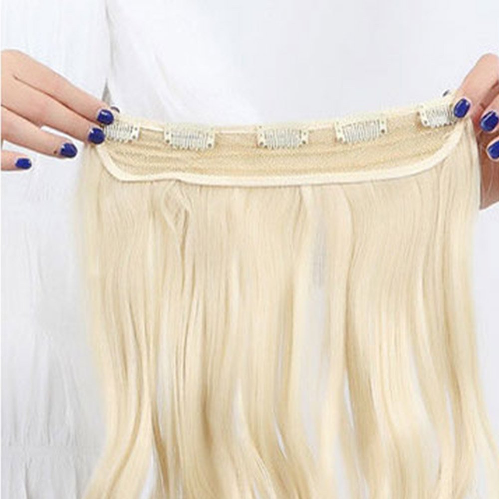 24 Inch One Piece Hair Extensions Clip In Curly Hairpieces Wavy 5 Clips - Dark Brown(60cm-120g)