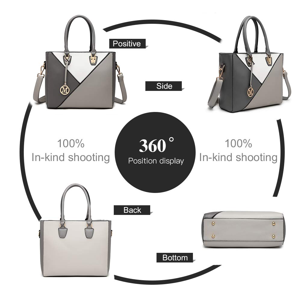 Miss Lulu Handbags for Women Look V-Shape Shoulder Handbag Lightweight Medium Tote Bag PU Leather