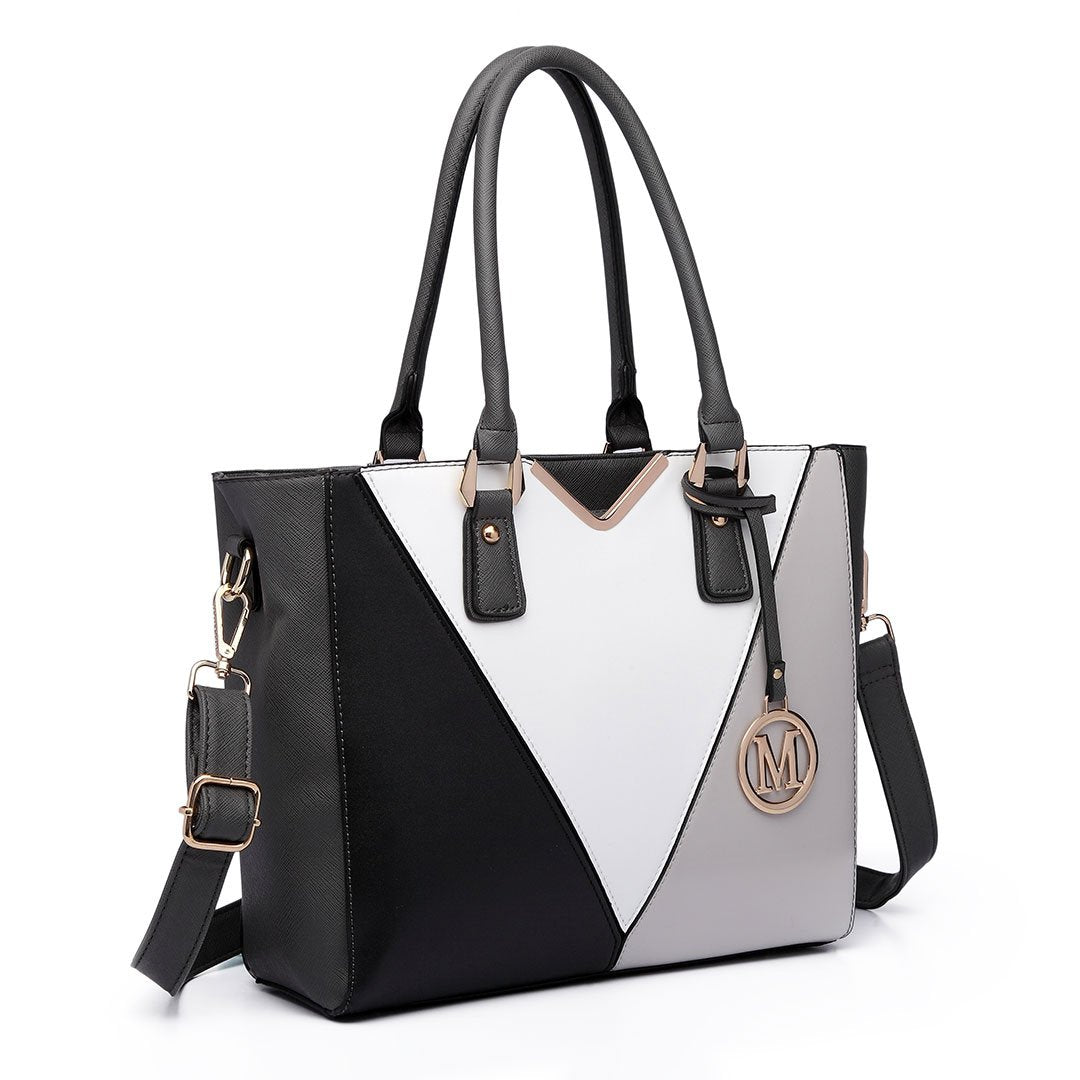 Miss Lulu Handbags for Women Look V-Shape Shoulder Handbag Lightweight Medium Tote Bag PU Leather
