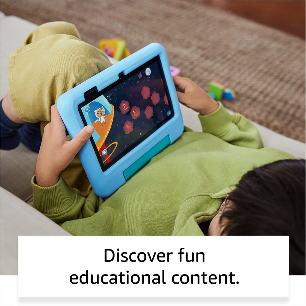 Amazon Fire 7 Kids tablet | 7" display, ages 3–7, includes ads-free books, games and videos that children love, parental controls, 10-hour battery, 32 GB