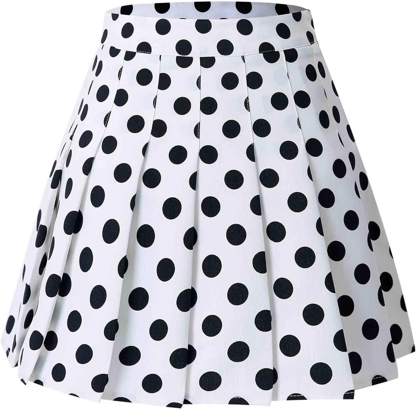 Hoerev Women Girls Short High Waist Pleated Skater Tennis School Skirt