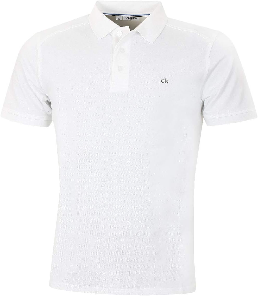Calvin Klein Mens 2025 Campus 3 Button Ribbed Collar Golf Polo Shirt