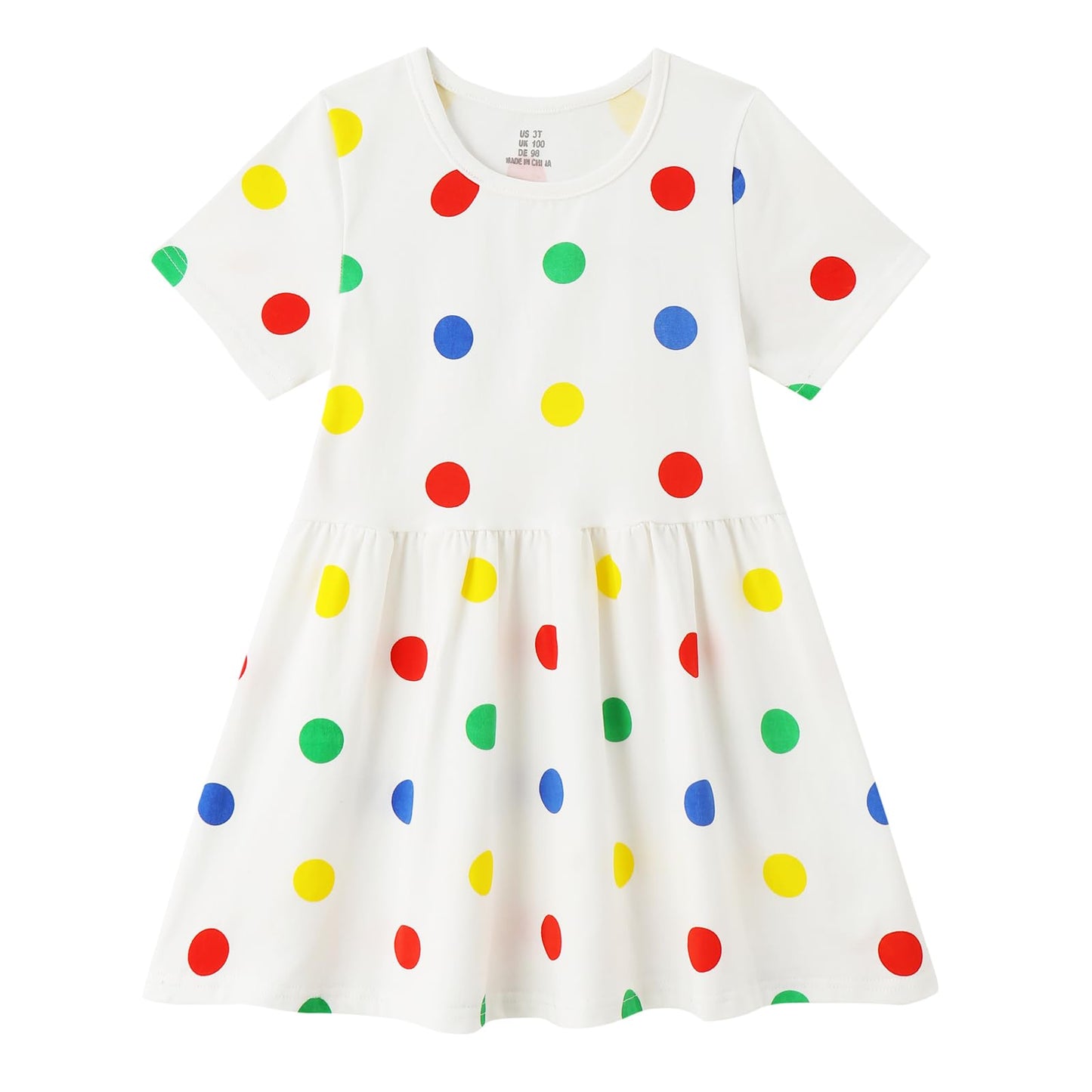 Smazero Baby Girl's Summer Dresses Short Sleeve Casual Dinosaur Horse Print Shirt Dress Little Kids Clothes Children Age 1-7 Years