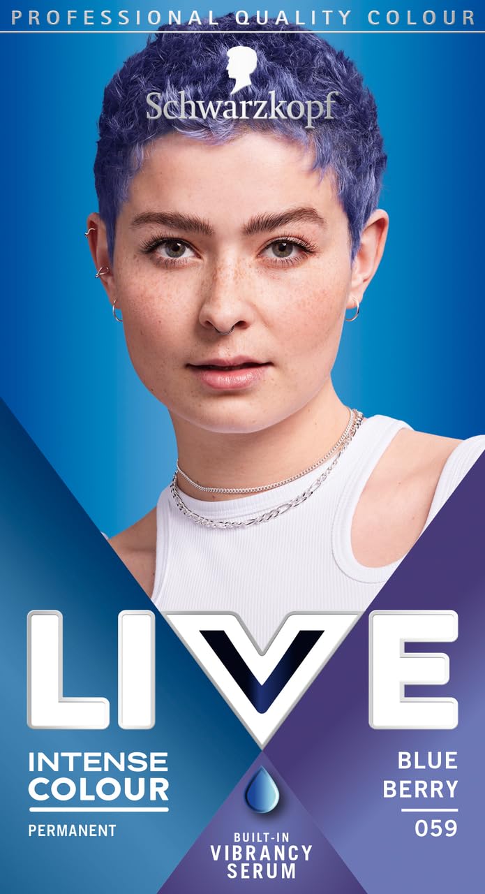 Schwarzkopf LIVE Intense Colour, Long Lasting Permanent Black Hair Dye, With Built-In Vibrancy Serum, Up To 100% Grey Coverage- Deep Black 099