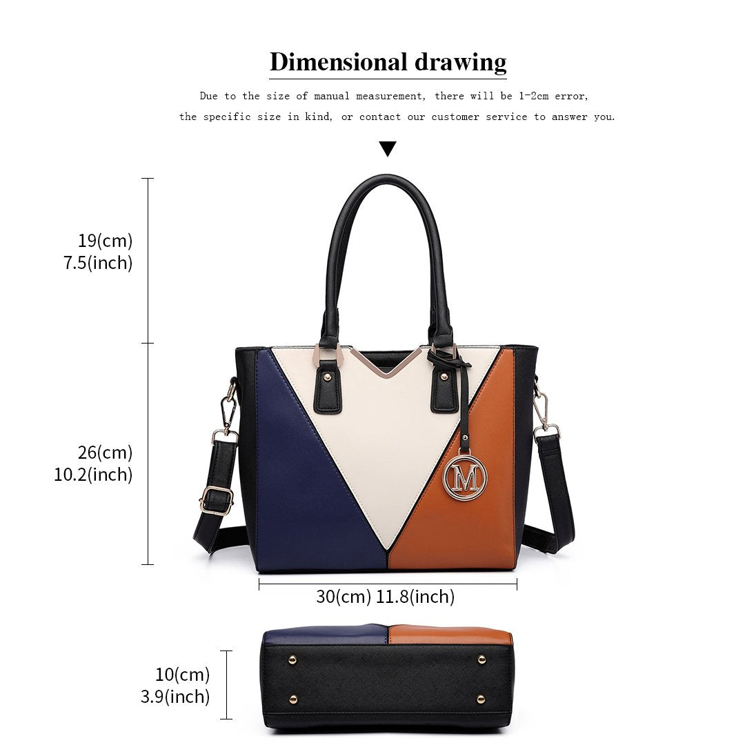 Miss Lulu Handbags for Women Look V-Shape Shoulder Handbag Lightweight Medium Tote Bag PU Leather