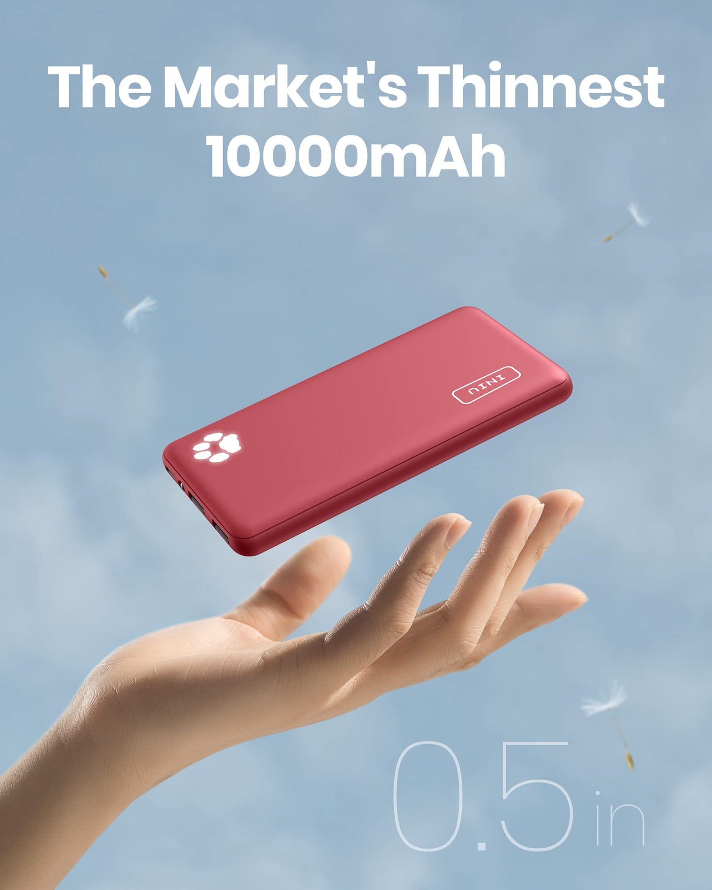 INIU Power Bank, Portable Charger 10000mAh Slimmest & Lightest High-Speed USB C Input & Output, PowerBank Triple 3A Phone Battery Pack for iPhone 16 15 14 13 Plus Pro Max Mini Samsung Xiaomi iPad