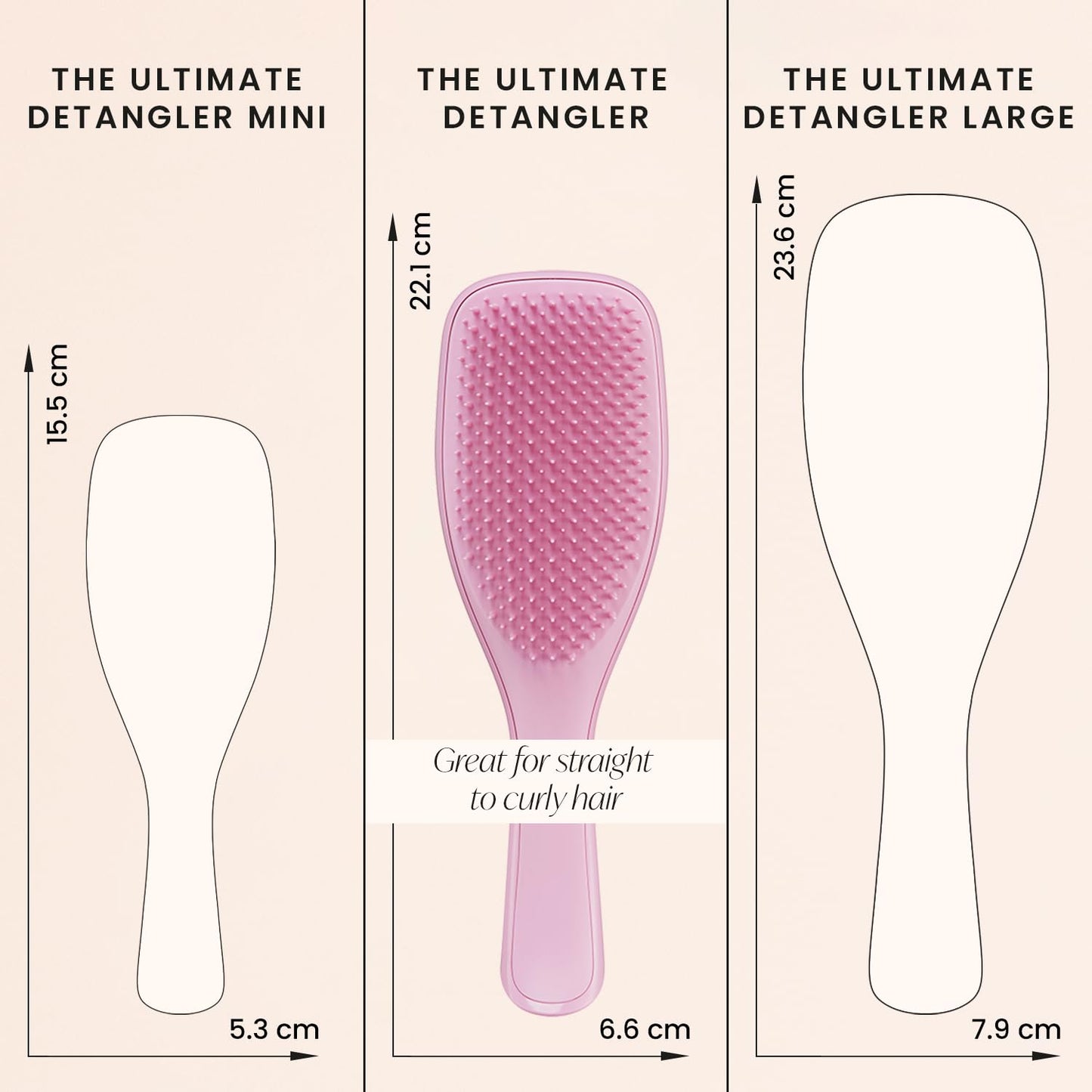 Tangle Teezer Ultimate Detangler Hairbrush - For Wet & Dry Hair - Detangling Brush for All Hair Types - Two-Tiered Teeth Reduce Breakage & Eliminate Knots - Millennial Pink