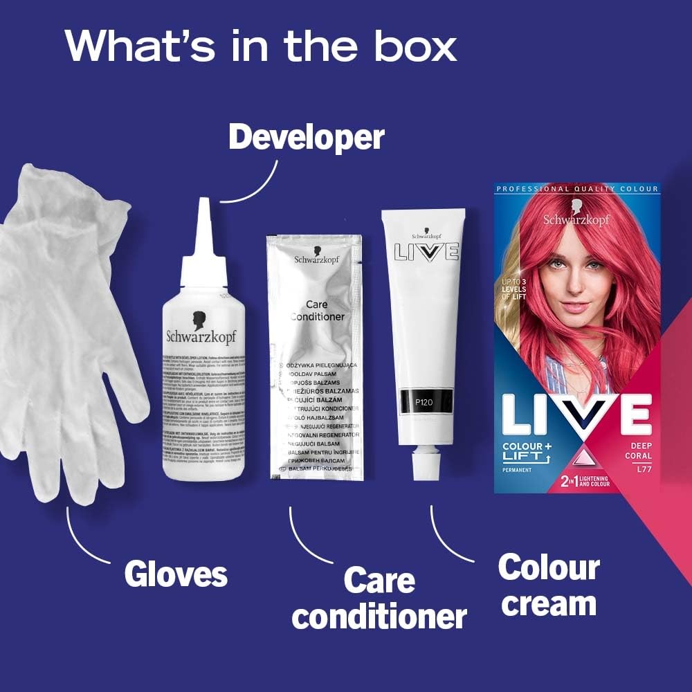 Schwarzkopf LIVE Intense Colour, Long Lasting Permanent Black Hair Dye, With Built-In Vibrancy Serum, Up To 100% Grey Coverage- Deep Black 099