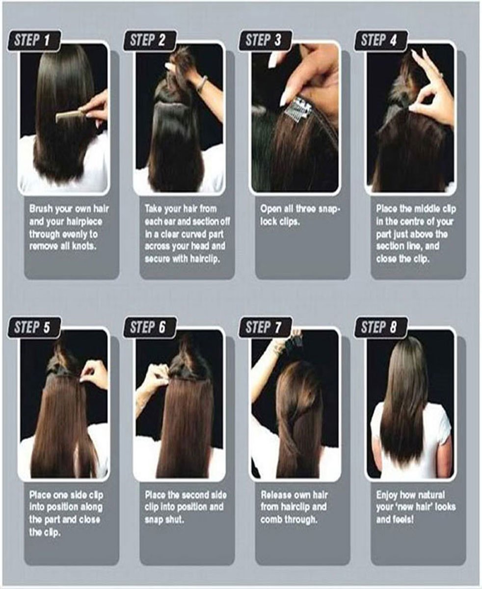 24 Inch One Piece Hair Extensions Clip In Curly Hairpieces Wavy 5 Clips - Dark Brown(60cm-120g)