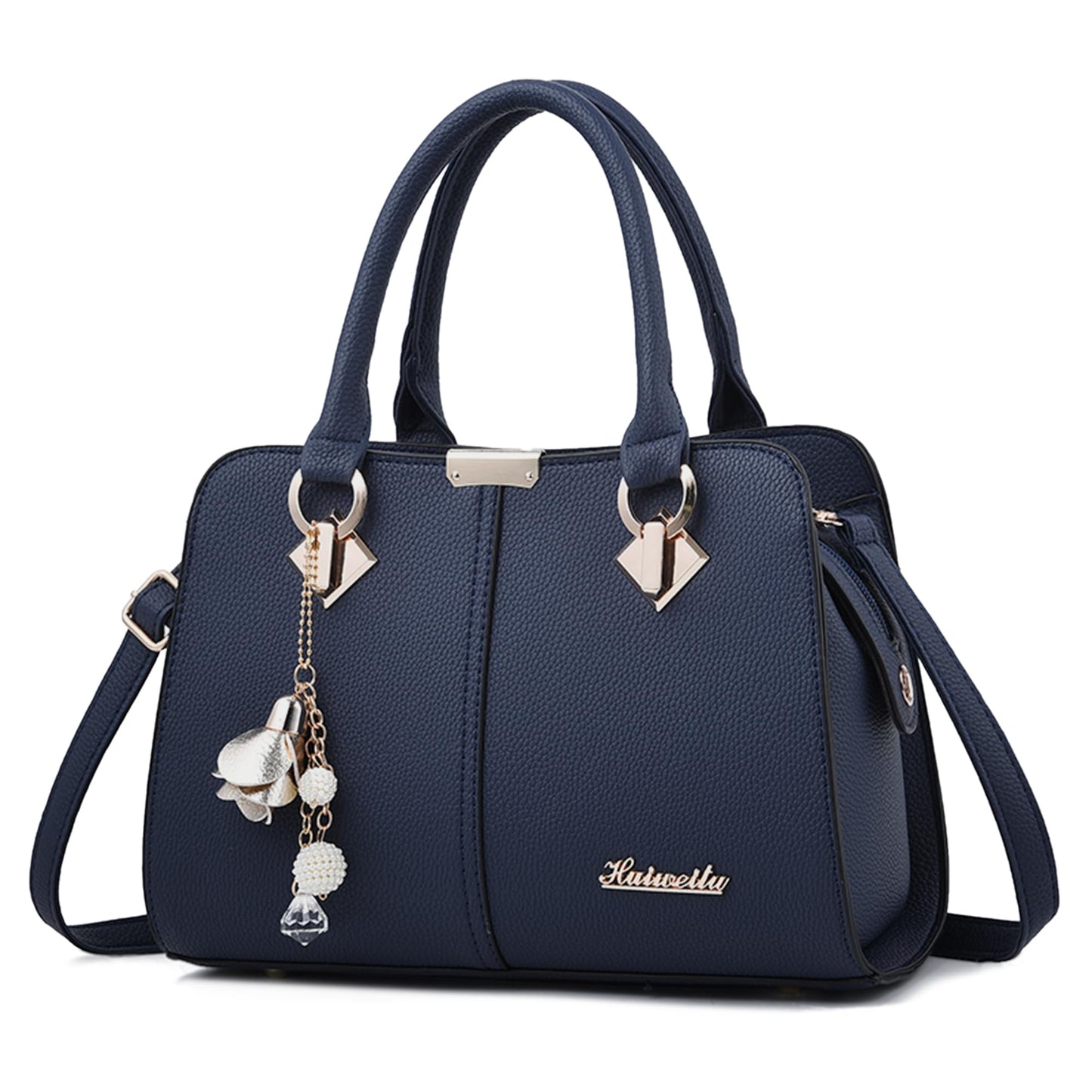 FORRICA Handbags for Women Elegant Pendant Ladies Shoulder Bags Top Handle Crossbody Bag PU Leather for Shopping Work Dating Black B