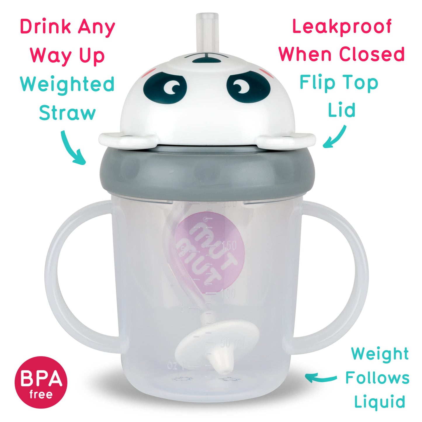 TUM TUM Tippy Up Free Flow Sippy Cup (No Valve), Sippy Cup for Toddlers, 200ml, BPA Free (Betsy Bear S3)