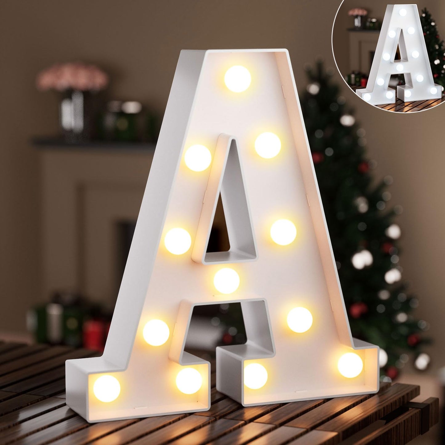 Ledido Light Up Letters Sign LED Birthday Marquee Letters Lights, Night Light Letter Gifts Bayby Girls Boys Birthday Party Wedding Anniversary Home Bedroom Wall Lights Decor 8.8 Inch, Letter A