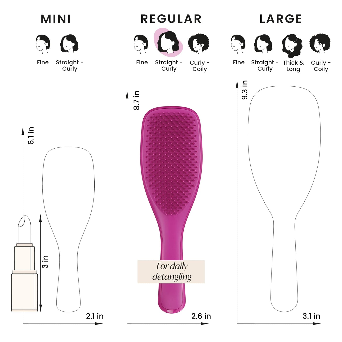 Tangle Teezer Ultimate Detangler Hairbrush - For Wet & Dry Hair - Detangling Brush for All Hair Types - Two-Tiered Teeth Reduce Breakage & Eliminate Knots - Millennial Pink