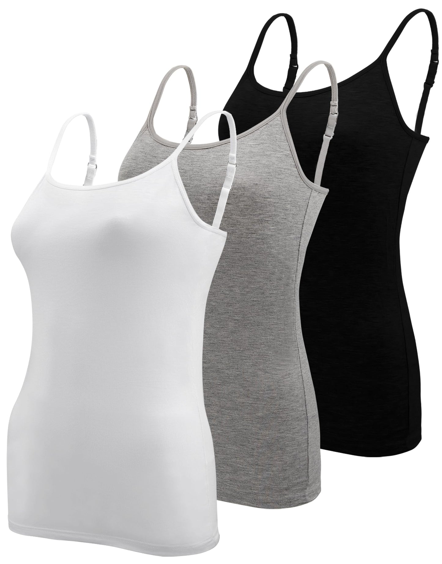 BQTQ 3 Pieces Vest Top for Women Basic Camisole Adjustable Spaghetti Strap Tank Tops for Women and Girls