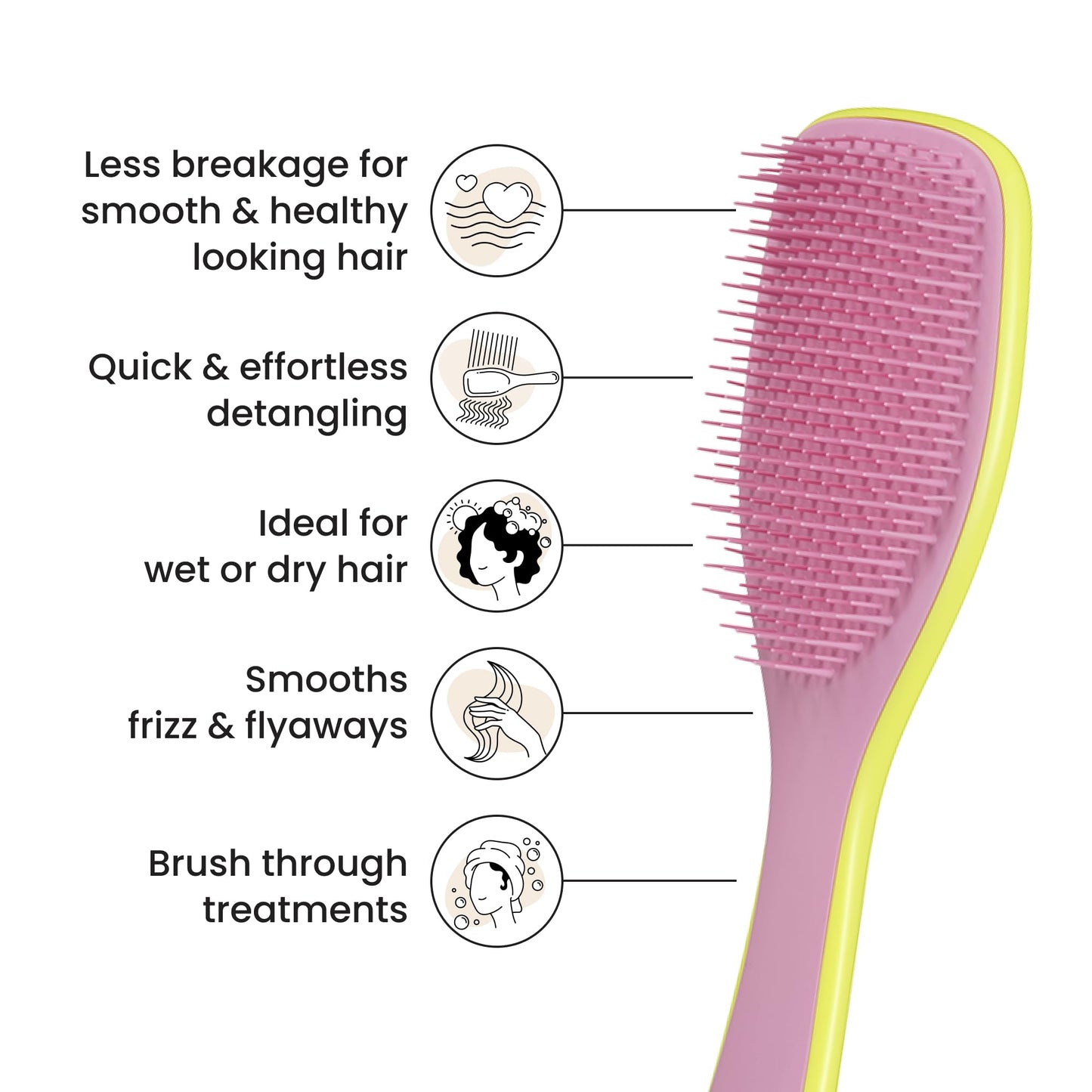 Tangle Teezer Ultimate Detangler Hairbrush - For Wet & Dry Hair - Detangling Brush for All Hair Types - Two-Tiered Teeth Reduce Breakage & Eliminate Knots - Millennial Pink