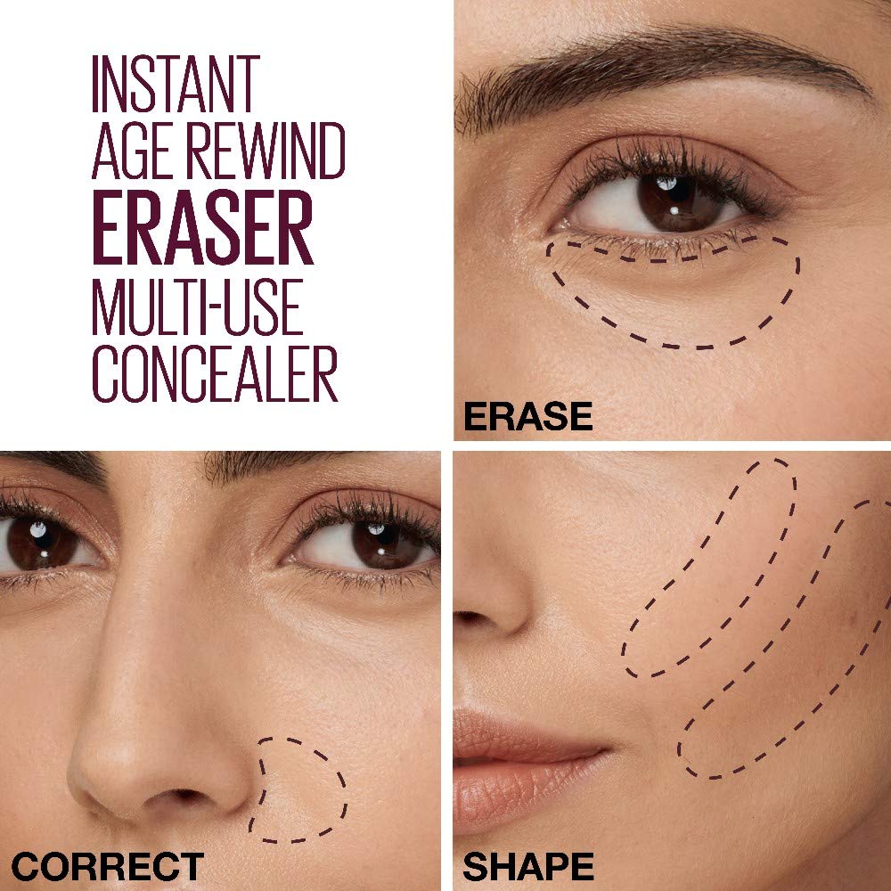 Maybelline Concealer Instant Anti Age Eraser Eye Concealer, Dark Circles and Blemish Concealer, Ultra Blendable Formula 00 Ivory
