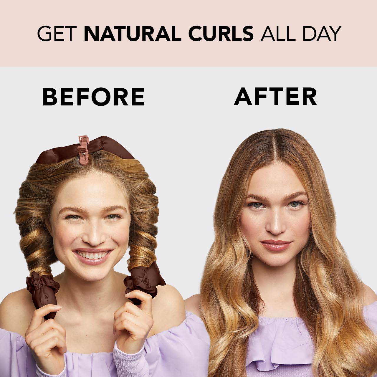 Kitsch Heatless Curling Set - Satin Heatless Curler, Hair Curler No Heat, Heatless Curler for long and short hair, Overnight Curls with 2 Satin Scrunchies and Blowout Rod - Sunset Tie Dye