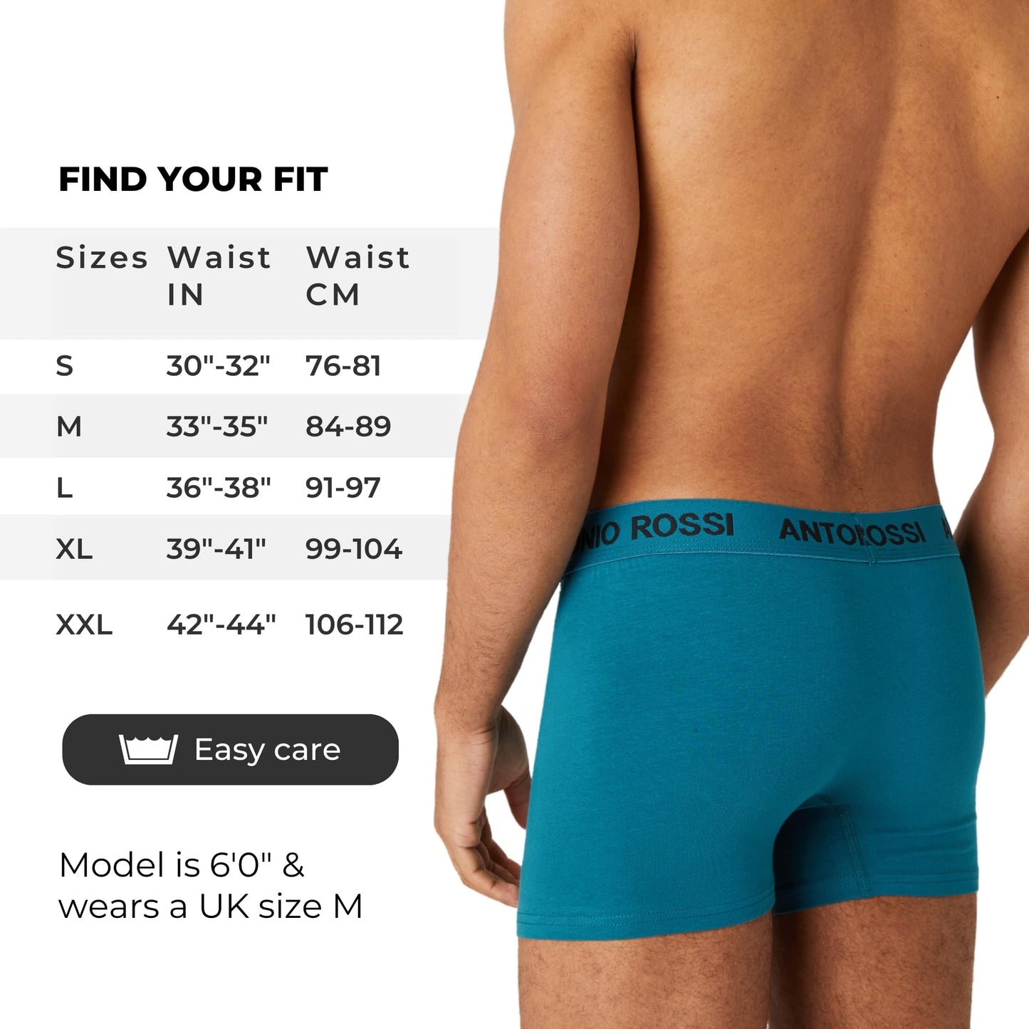 ANTONIO ROSSI (12-Pack) Men's Fitted Boxer Hipsters - Mens Boxers Shorts Multipack with Elastic Waistband - Cotton Rich, Soft and Comfortable Underwear