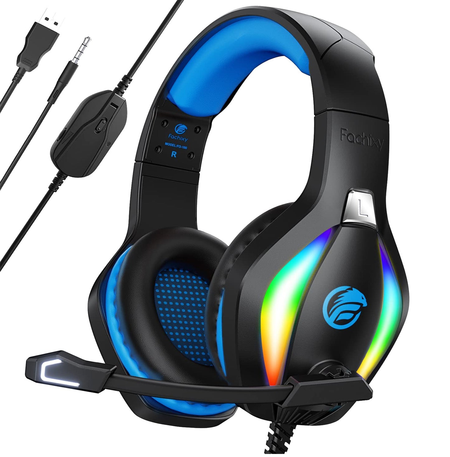 Fachixy FC100 Gaming Headset for PS4, PS5, PC, Xbox, Switch, Gamer Headset with Mic, Gaming Headphones with Microphone, Noise Cancelling Headphones with 3.5mm Jack