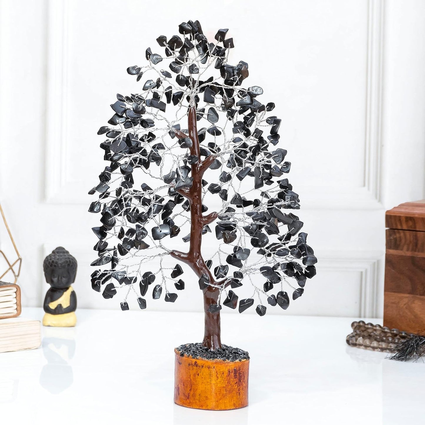 Green Jade Feng Shui Healing Crystals Tree of Life Handmade Gemstone Crystal Tree Bonsai for Spiritual Gifts Home Decor Present mum Gift for Women birthday gifts for men house warming gifts, 10-12"