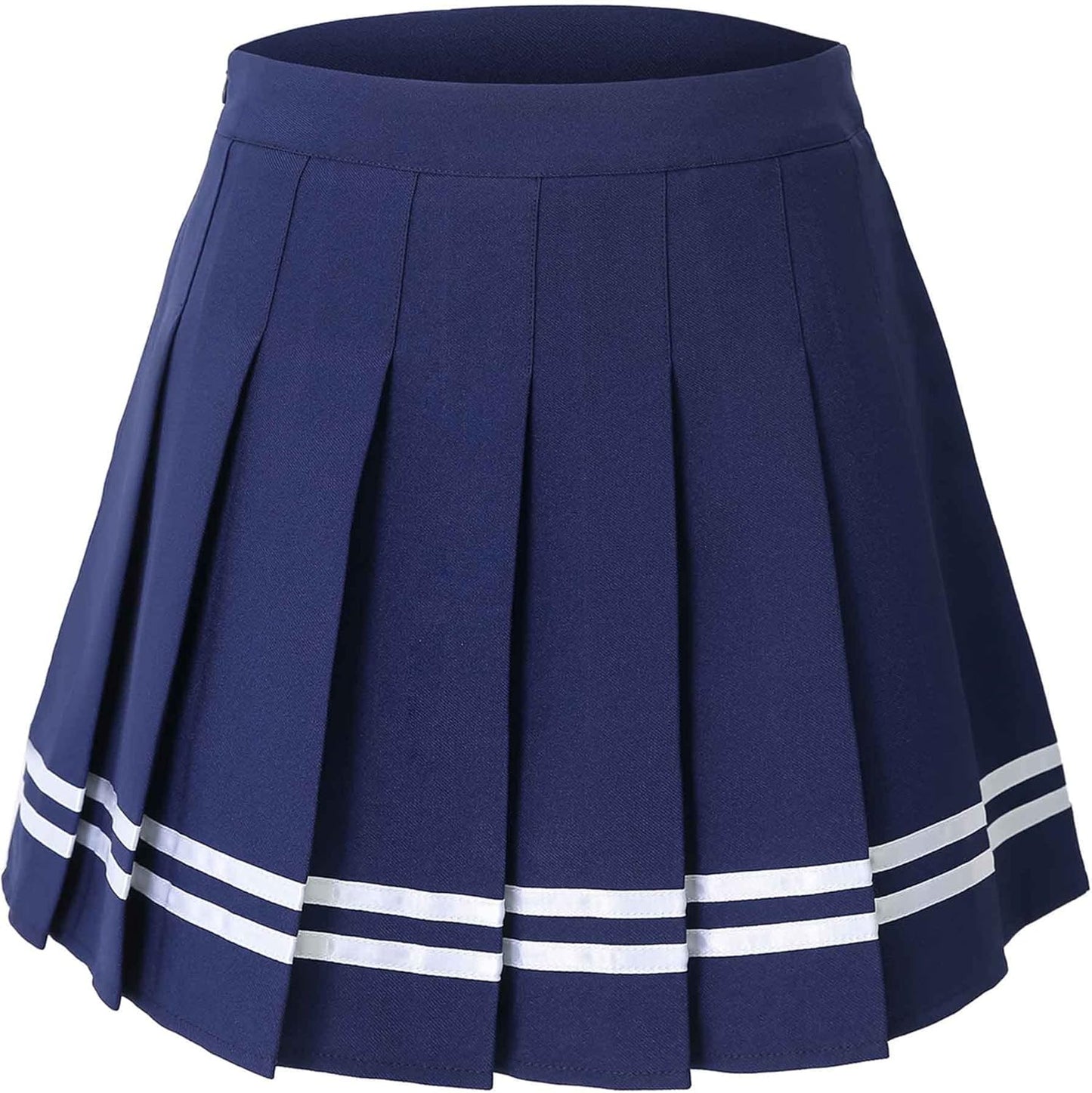 Hoerev Women Girls Short High Waist Pleated Skater Tennis School Skirt