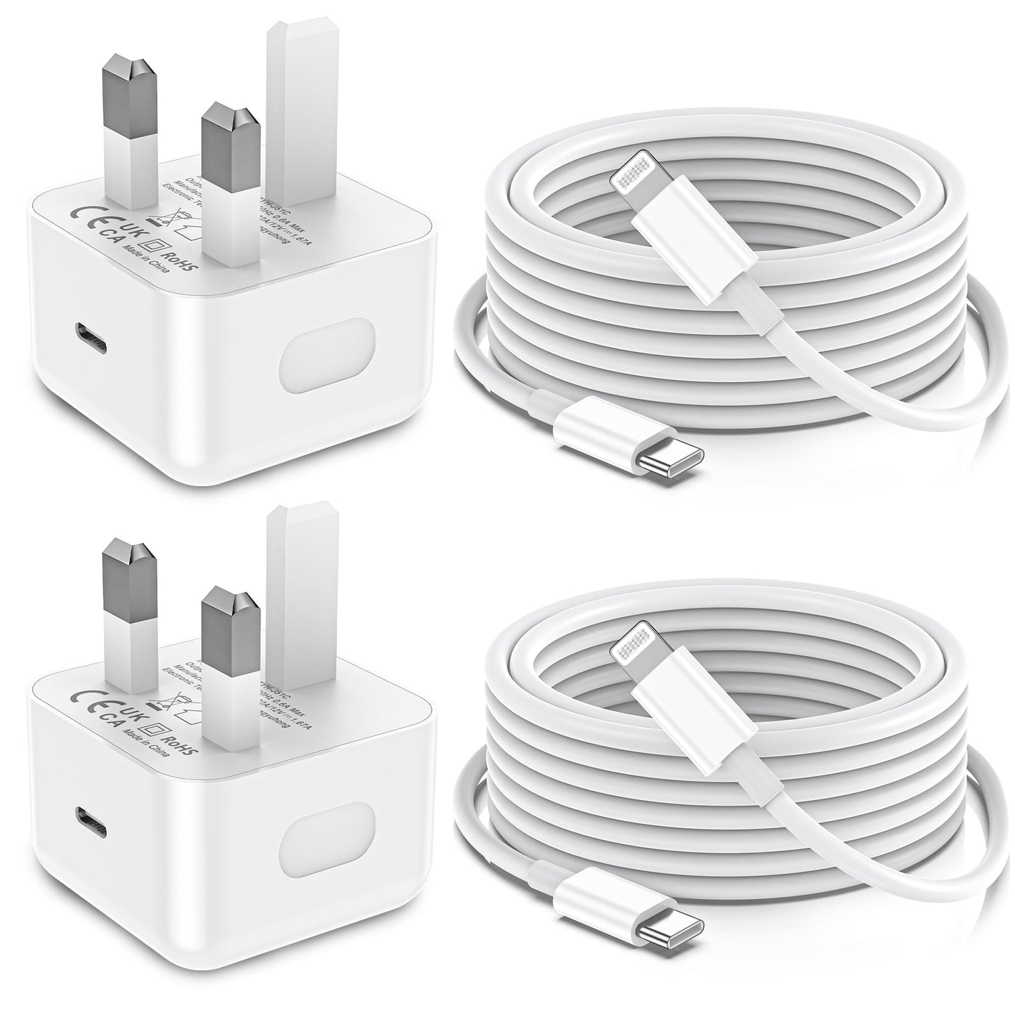 LCOGPDOY for iPhone Charger Fast Charge 2Pack PD 20W USB C Charger Plug and 2M USBC to for Lightning Cable Apple Fast Phone Charging for iPhone 14 13 12 11 Pro Max XR X SE 8Plus, for iPad Pro