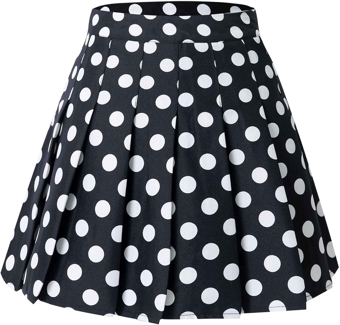 Hoerev Women Girls Short High Waist Pleated Skater Tennis School Skirt