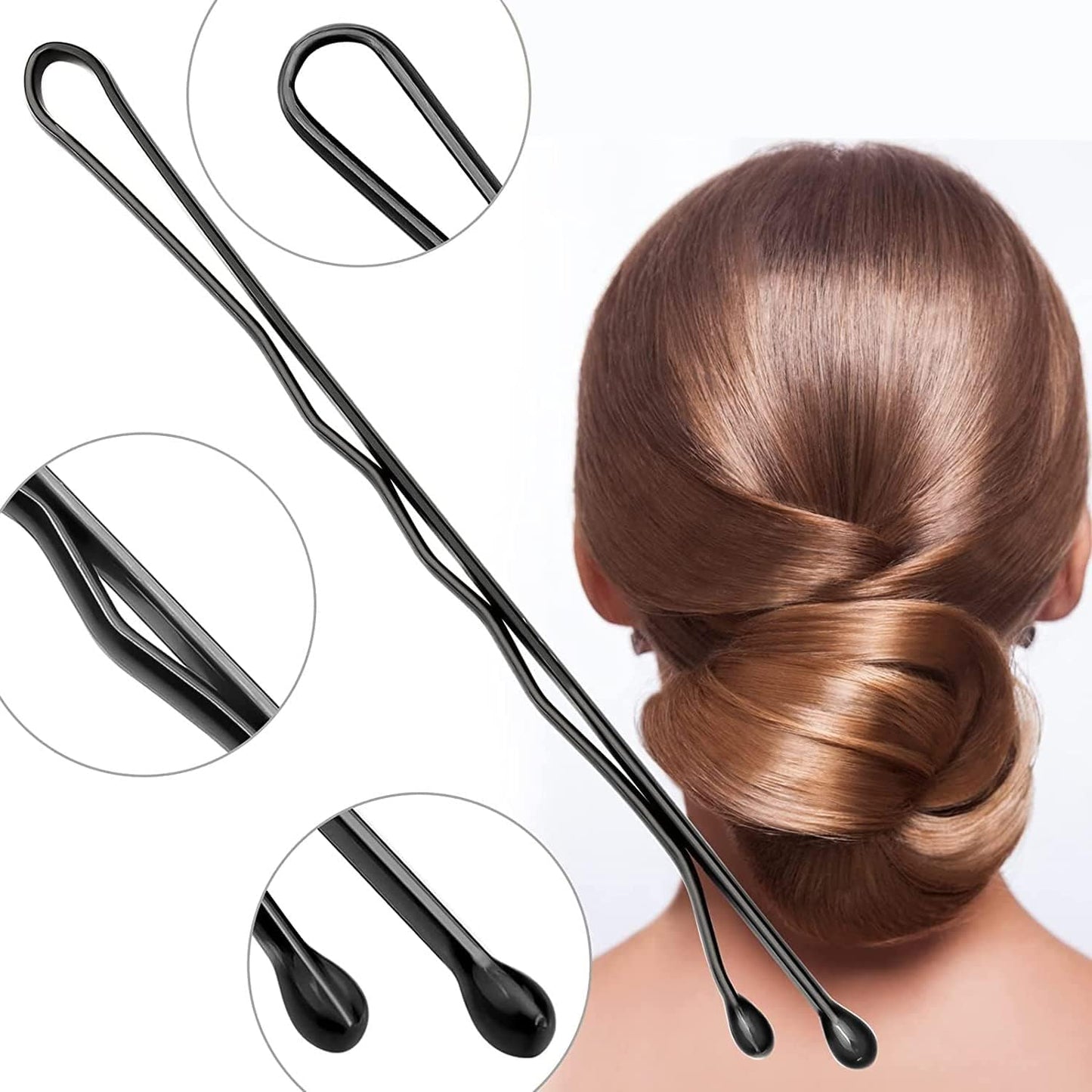 AnAsh Hair Pins 60 Pcs, Bobby Pins for Women, Hair Grips for Thick, Thin, Wavy, Curly, Long, Short Hair, Hair Clips for Styling Sectioning, Wearing, Casual, Party, Travel, & Weddings (Brown)