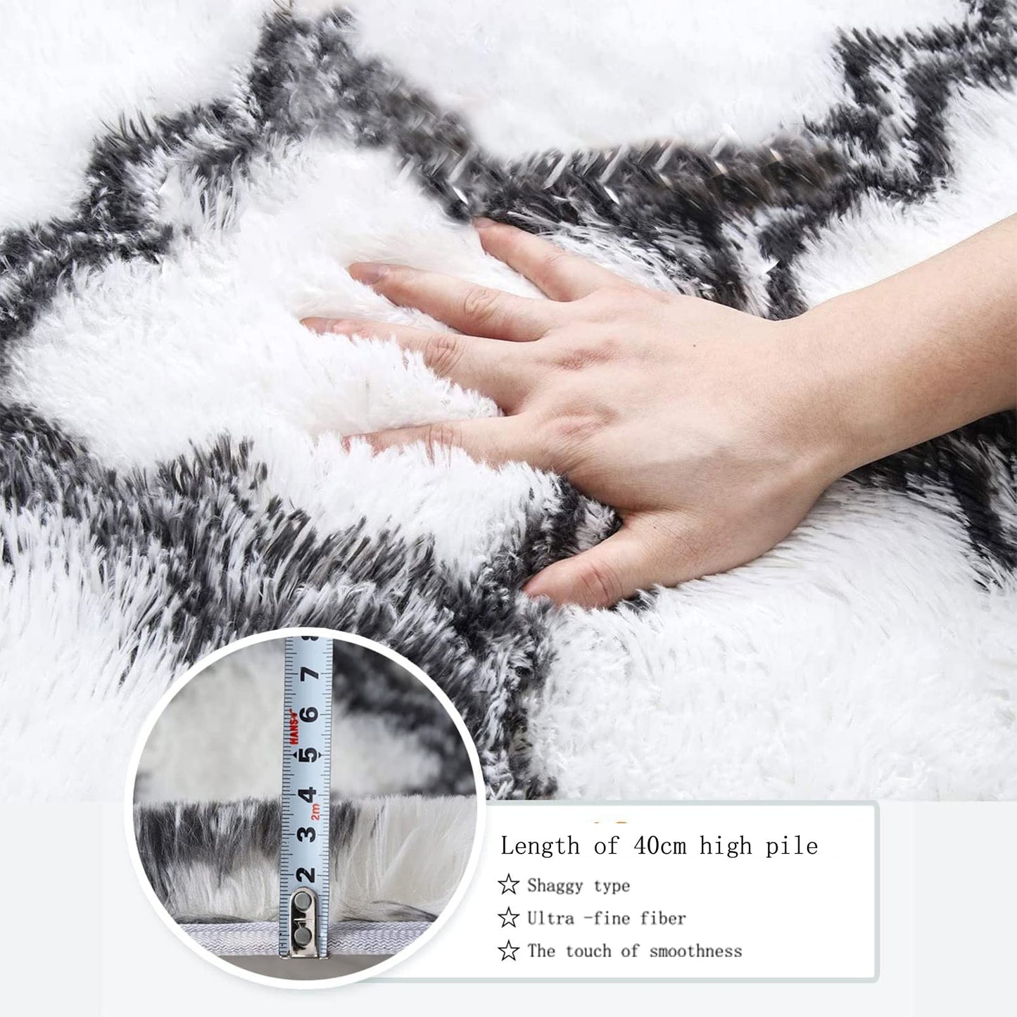 GJWLaie Rugs Living Room Grey Area Rugs for Bedroom Anti Silp Soft Shaggy Tie-Dye Plush Fluffy Living Room Rug Indoor Home Kidsroom Decor Carpet(Grey 120 * 160cm)