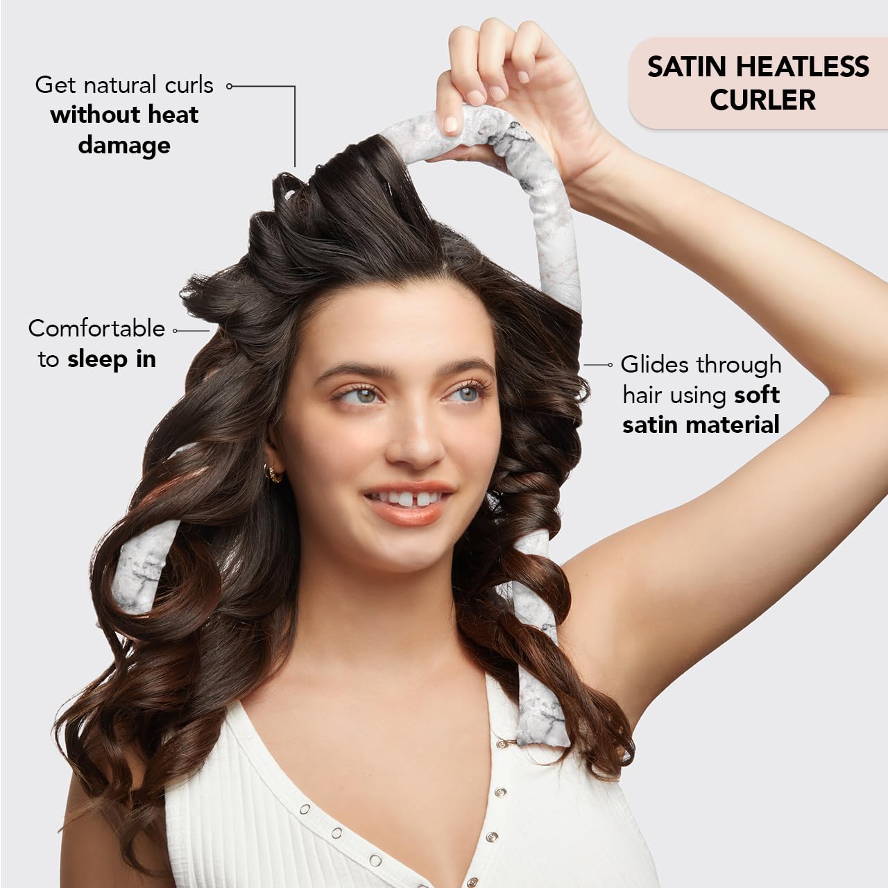 Kitsch Heatless Curling Set - Satin Heatless Curler, Hair Curler No Heat, Heatless Curler for long and short hair, Overnight Curls with 2 Satin Scrunchies and Blowout Rod - Sunset Tie Dye