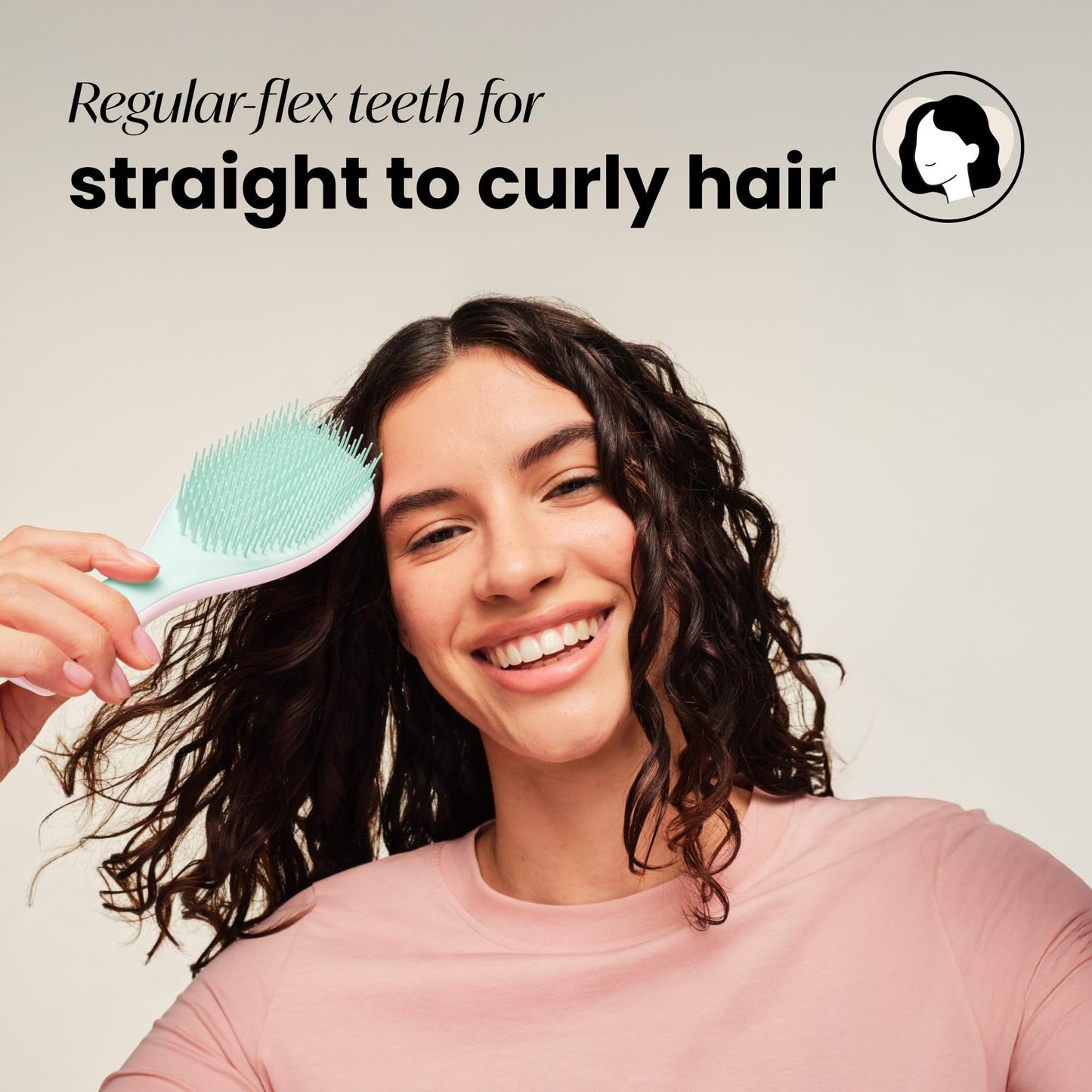 Tangle Teezer Ultimate Detangler Hairbrush - For Wet & Dry Hair - Detangling Brush for All Hair Types - Two-Tiered Teeth Reduce Breakage & Eliminate Knots - Millennial Pink