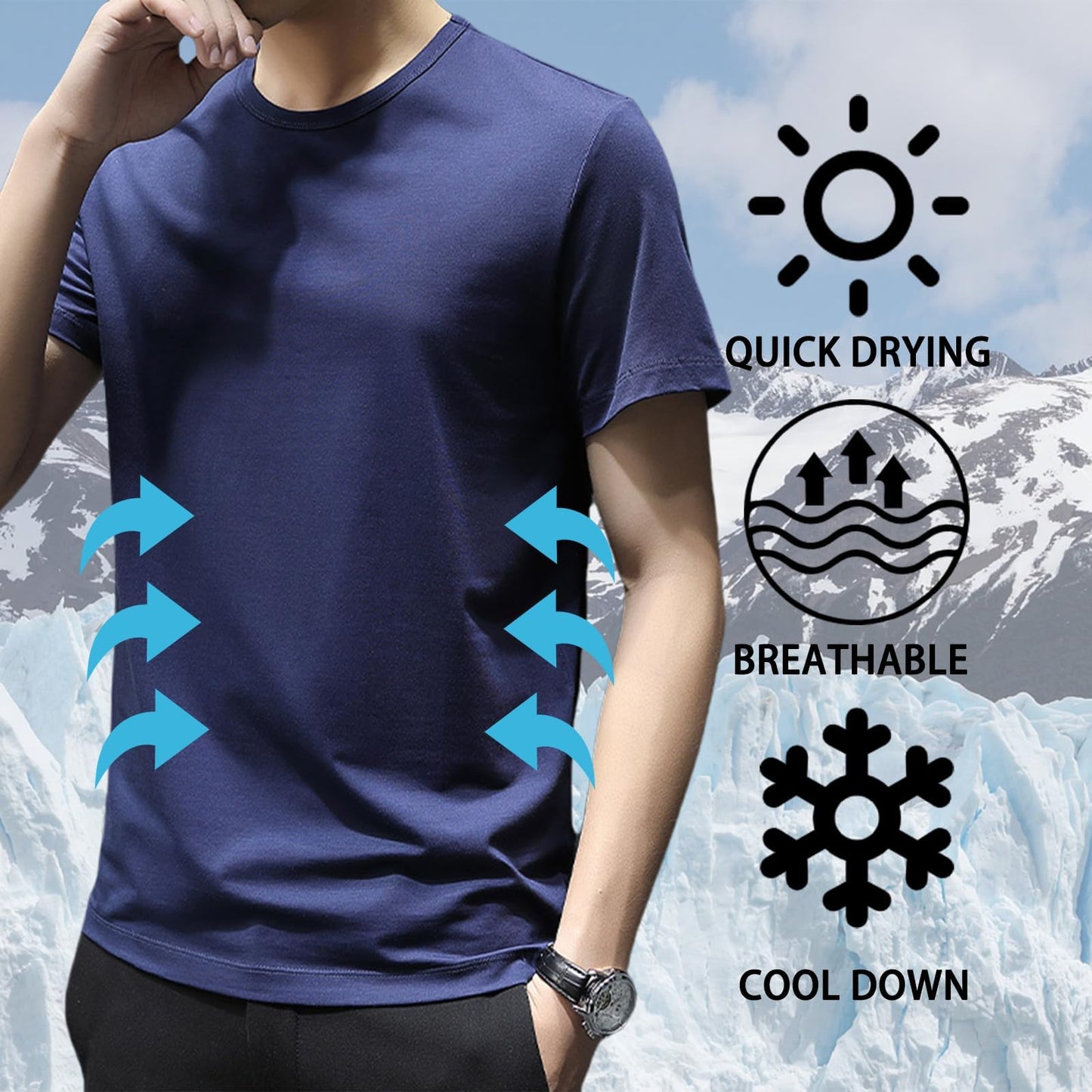 JiaYouLC 3 Pack T Shirts for Men UK Multipack Crew Neck Quick Dry Sport Tops Breathable Wicking Tshirts for Running Athletic Gym Workout