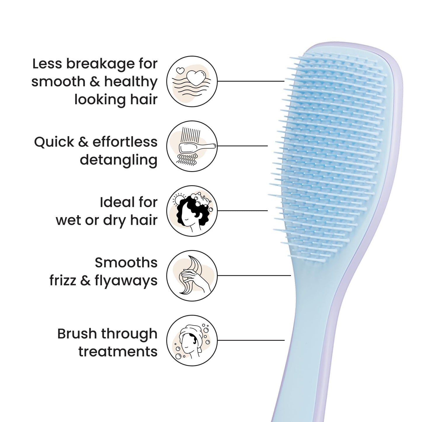 Tangle Teezer Ultimate Detangler Hairbrush - For Wet & Dry Hair - Detangling Brush for All Hair Types - Two-Tiered Teeth Reduce Breakage & Eliminate Knots - Millennial Pink