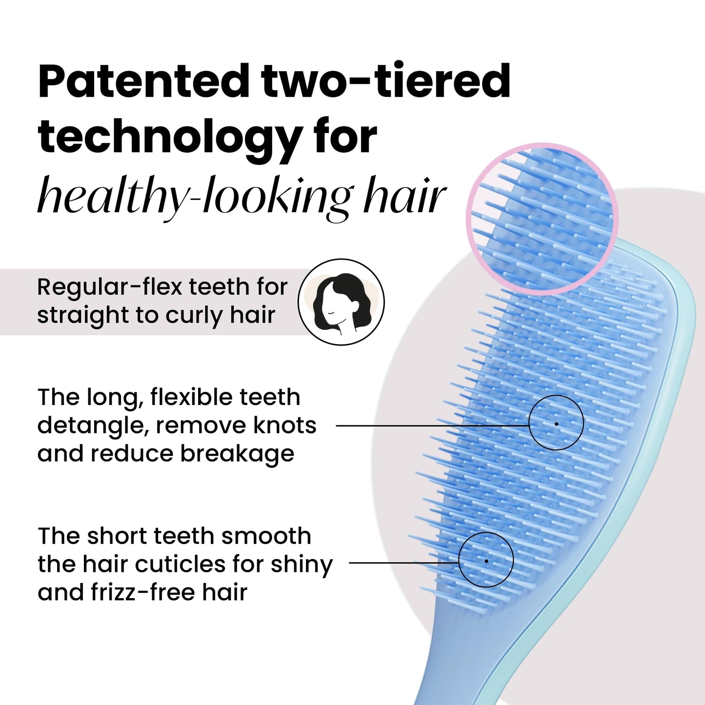 Tangle Teezer Ultimate Detangler Hairbrush - For Wet & Dry Hair - Detangling Brush for All Hair Types - Two-Tiered Teeth Reduce Breakage & Eliminate Knots - Millennial Pink