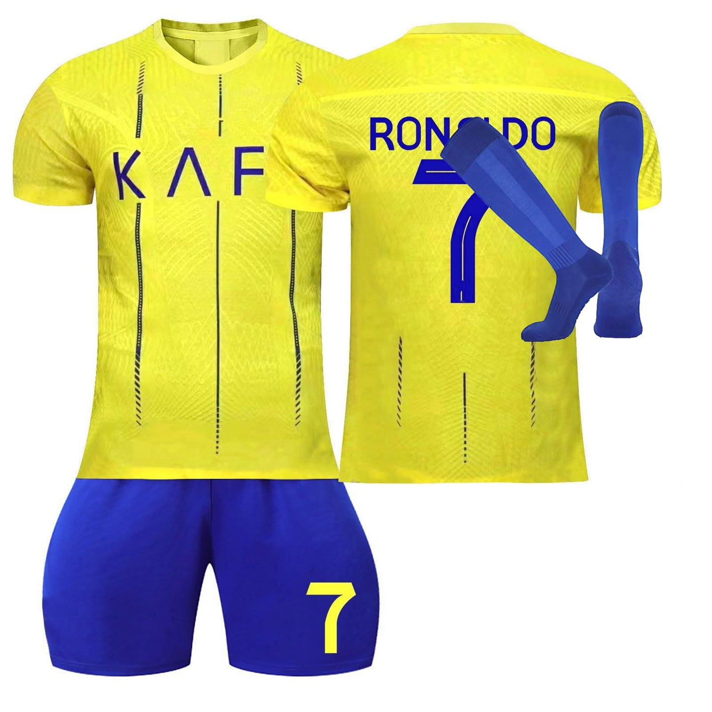Al NASSR FC Jersey Kit for Adult/Children, 2022/23 Home Away Soccer Jerseys New Sesson Unisex Activewear Football Kits Boys' Football Training Shirts Shorts and Socks Sportswear Tracksuit