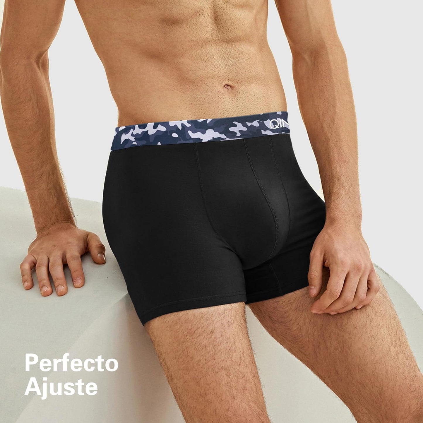 QINCAO Boxer Shorts Mens 6 Pack, No Itchy Labels, Cotton Underwear Retro Trunks, Underwear Gift Set