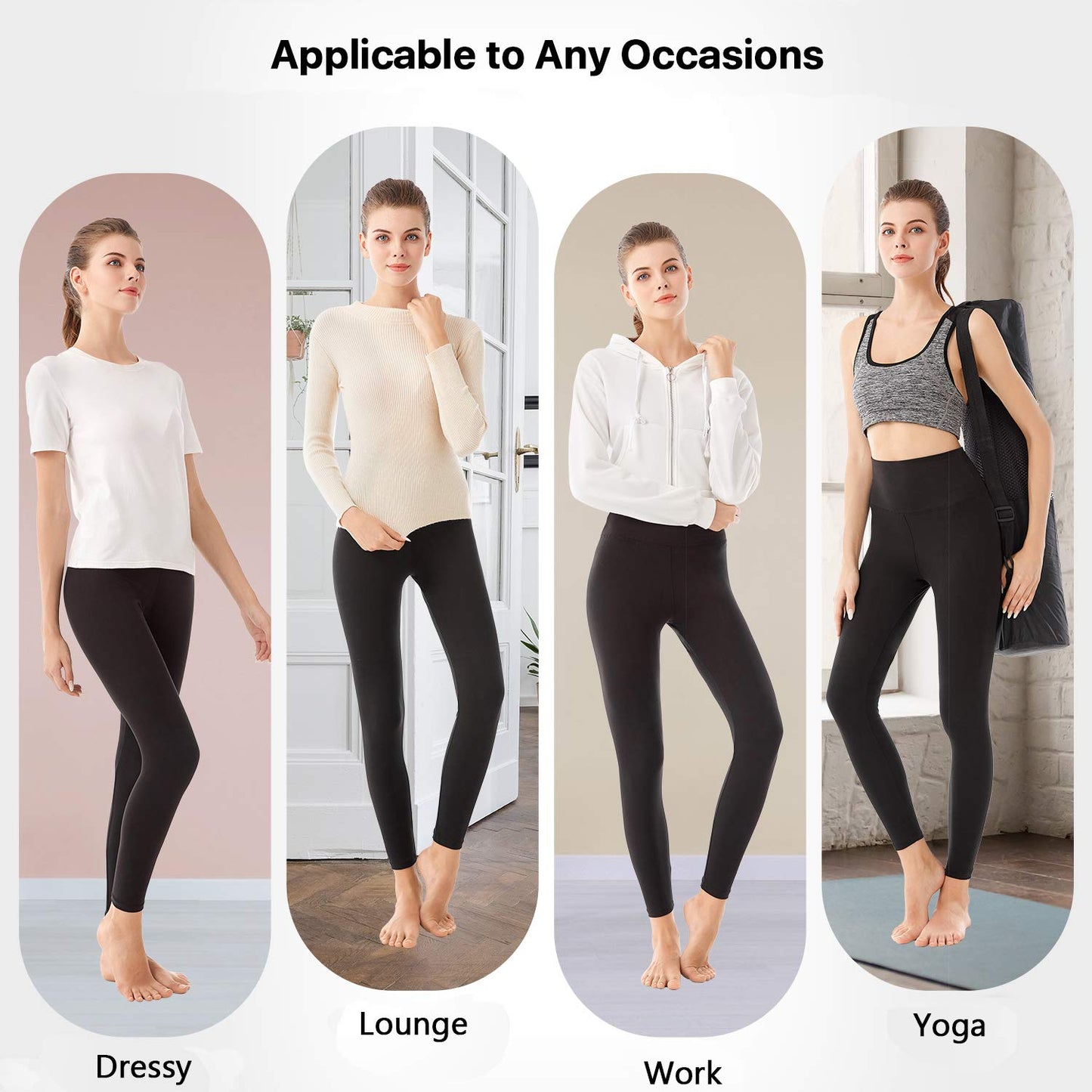 SINOPHANT High Waisted Leggings for Women, Buttery Soft Elastic Opaque Tummy Control Leggings,Plus Size Workout Gym Yoga Stretchy Pants