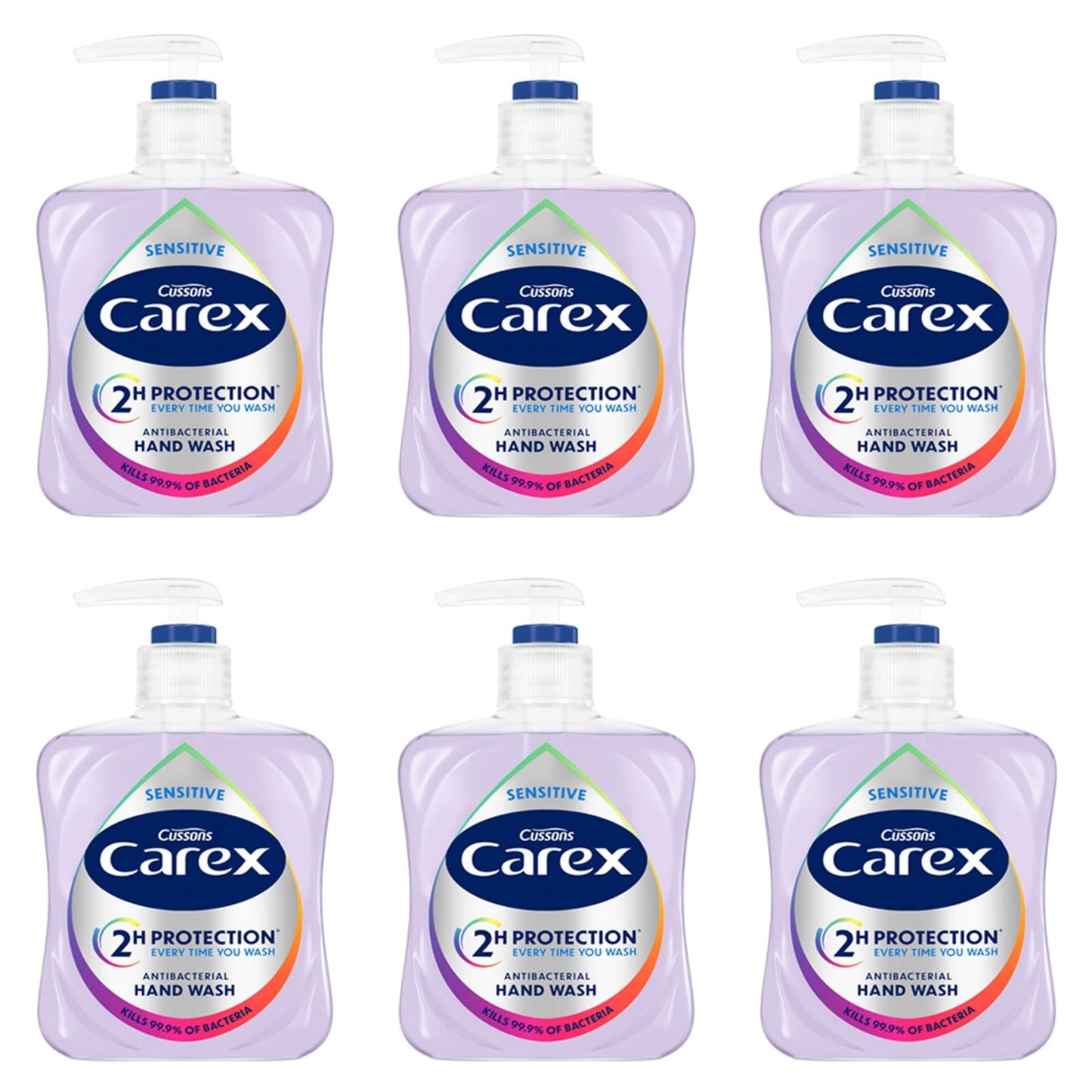 Carex Original Antibacterial Hand Wash, Clean & Protect Hands, Bulk Buy, Pack of 6 x 250 ml (Packaging may vary)