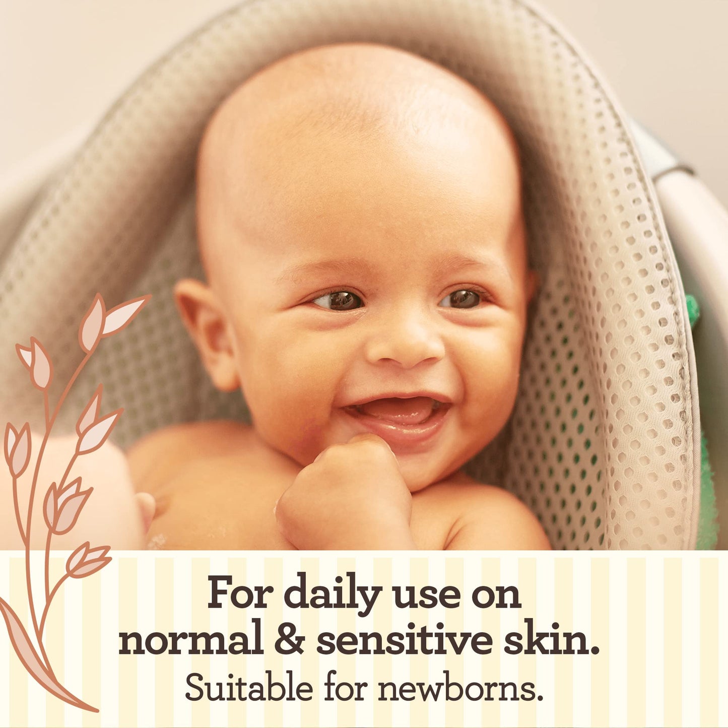 AVEENO Baby Daily Care Gentle Bath & Wash (1 x 400ml), Tear-Free Baby Wash with Gentle Fragrance with Prebiotic Colloidal Oatmeal, Gently Cleanses & Leaves Skin Feeling Moisturised, For Sensitive Skin