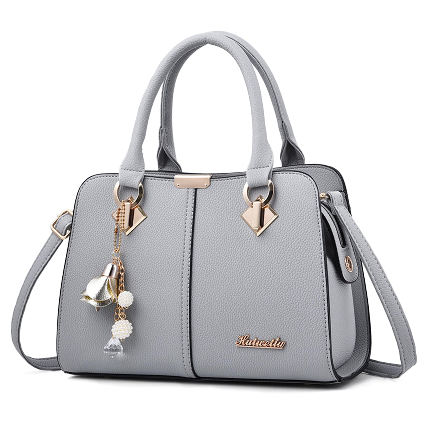 FORRICA Handbags for Women Elegant Pendant Ladies Shoulder Bags Top Handle Crossbody Bag PU Leather for Shopping Work Dating Black B