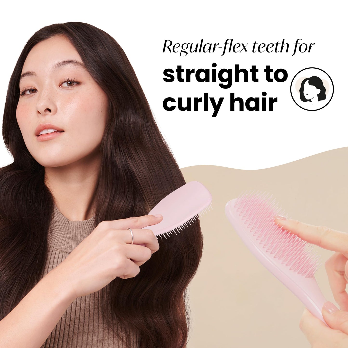 Tangle Teezer Ultimate Detangler Hairbrush - For Wet & Dry Hair - Detangling Brush for All Hair Types - Two-Tiered Teeth Reduce Breakage & Eliminate Knots - Millennial Pink