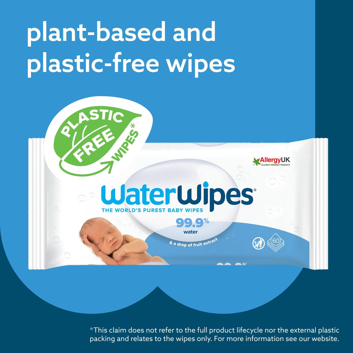 WaterWipes Original Baby Wipes, 720 Count (12 Packs), 99.9% Water, 3-In-1 Cleans, Cares, Protects, Unscented, Packaging May Vary
